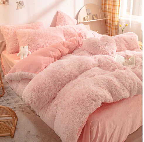 Candy-Colored Soft Duvet Cover - FluffCandy-Light Pink-59.06 inches bed-Nora Luxe