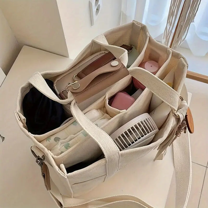 Canvas Tote Bag - UrbanGrace-Beige-Nora Luxe