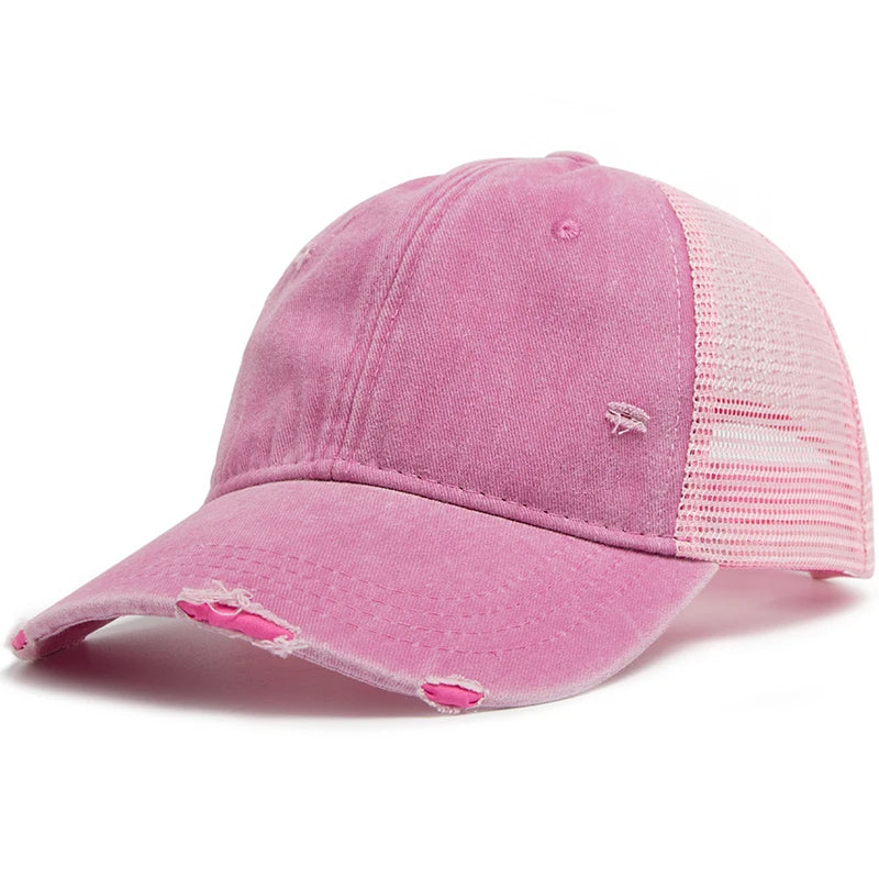 Cap with braid opening & mesh design – buy 1, get 1 free – Liora-Pink-Nora Luxe