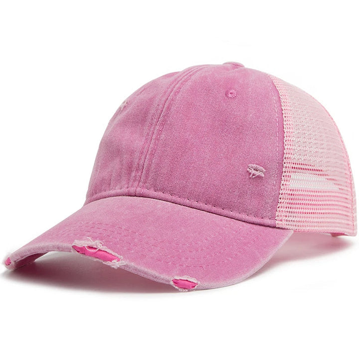 Cap with braid opening & mesh design – buy 1, get 1 free – Liora-Pink-Nora Luxe