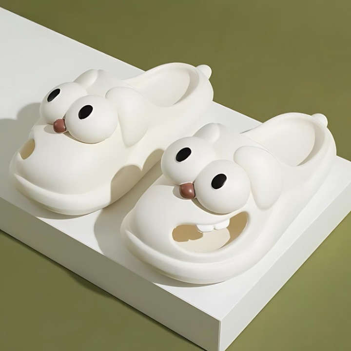 Cartoon slippers with comfort and character - PawJoy™ Cozy Pup Slippers-White-3.5-The Livary