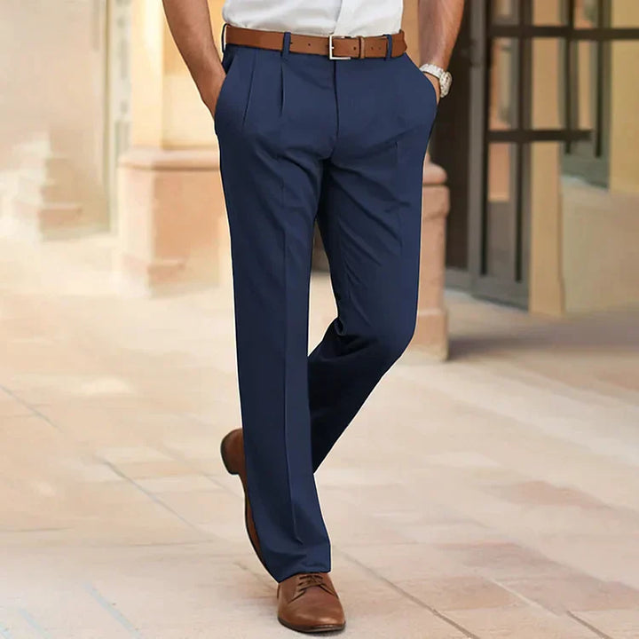 Casual Business Men's Trousers - Luca-Dark Blue-XS-Nora Luxe