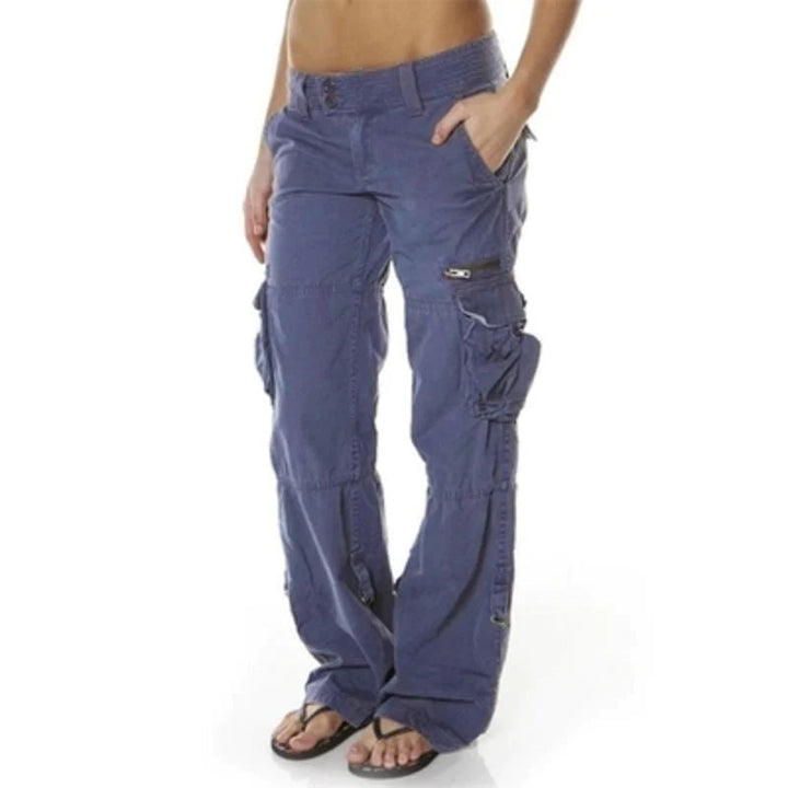 Casual Cargo Trousers for Women - Nova-Blue-S-Nora Luxe