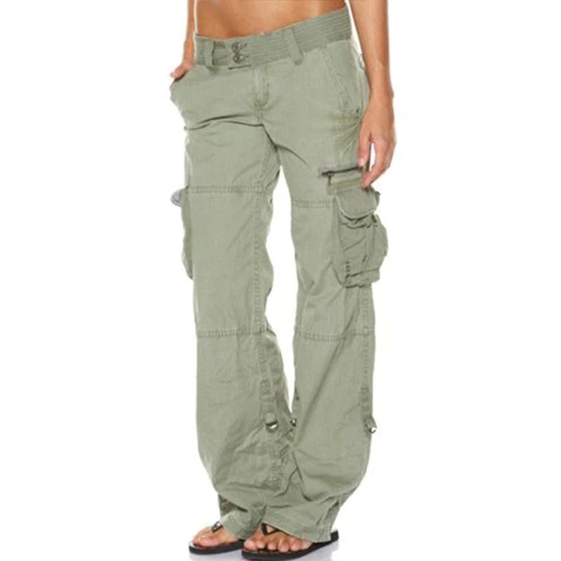 Casual Cargo Trousers for Women - Nova-Green-S-Nora Luxe