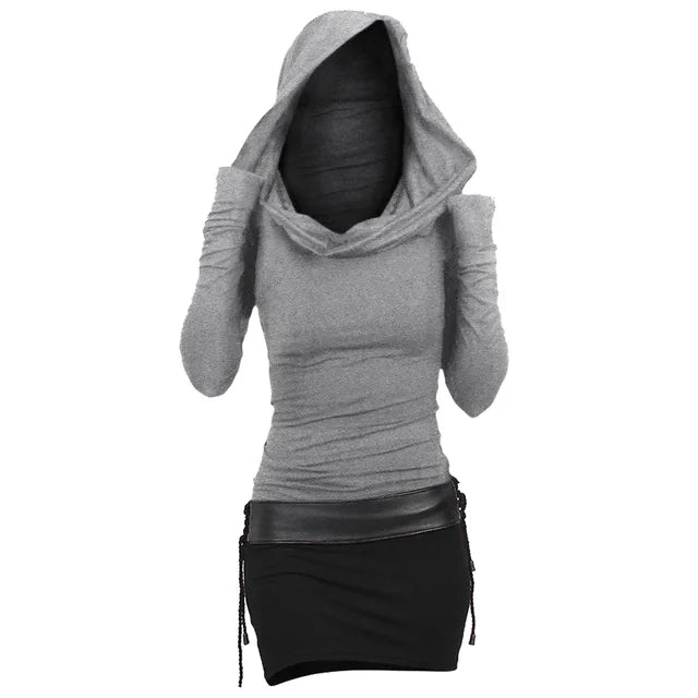 Casual & Comfortable Hoodie Dress with Long Sleeves – Selina-Grey-S-Nora Luxe