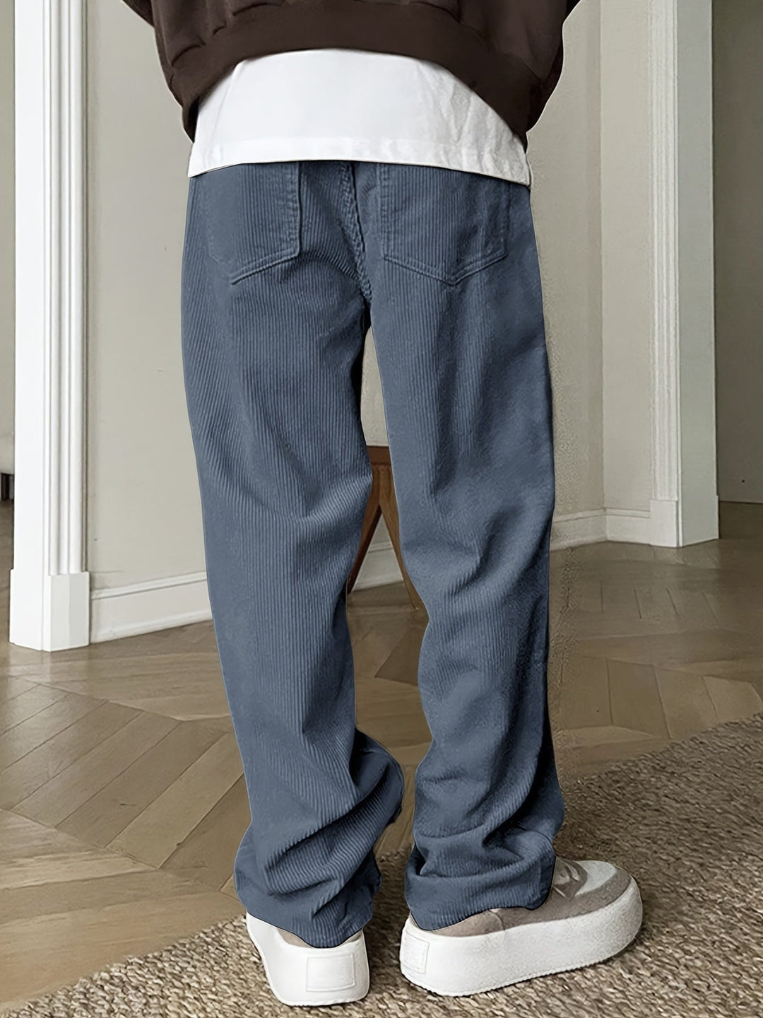 Casual Corduroy Men's Trousers with Drawstring - Mason-Royal Blue-S-Nora Luxe