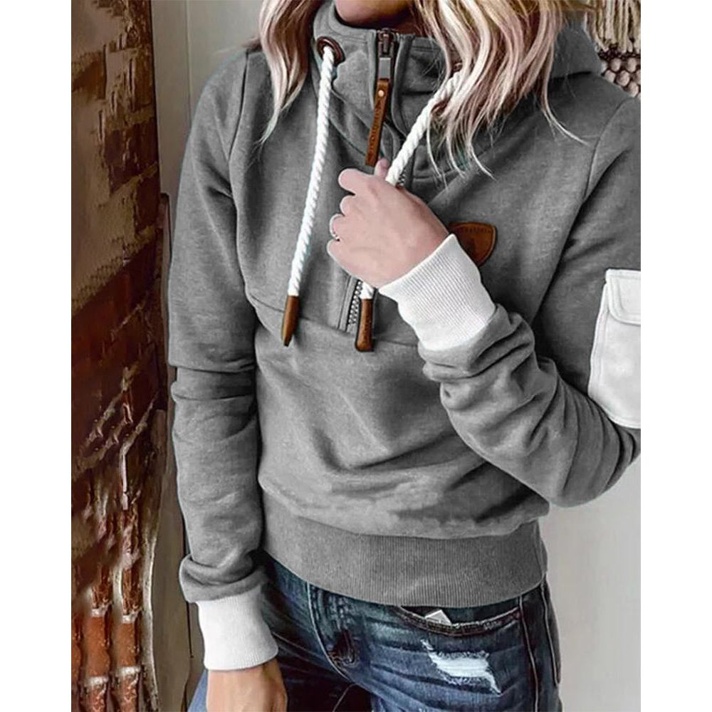 Casual Hoodie in Solid Color - Luna-Green-S-Nora Luxe