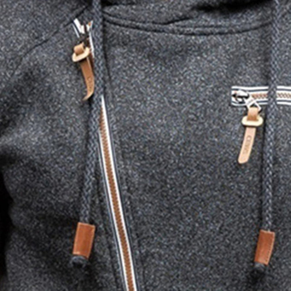 Casual Hoodie with Zip - Orion-Black-S-Nora Luxe