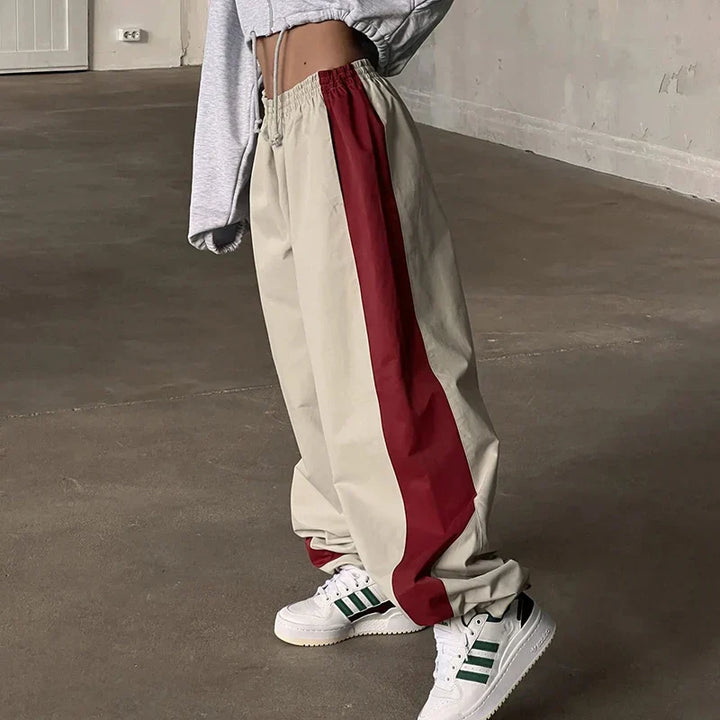 Casual Jogging Trousers with Color Blocks - Nova-Black-XS-Nora Luxe