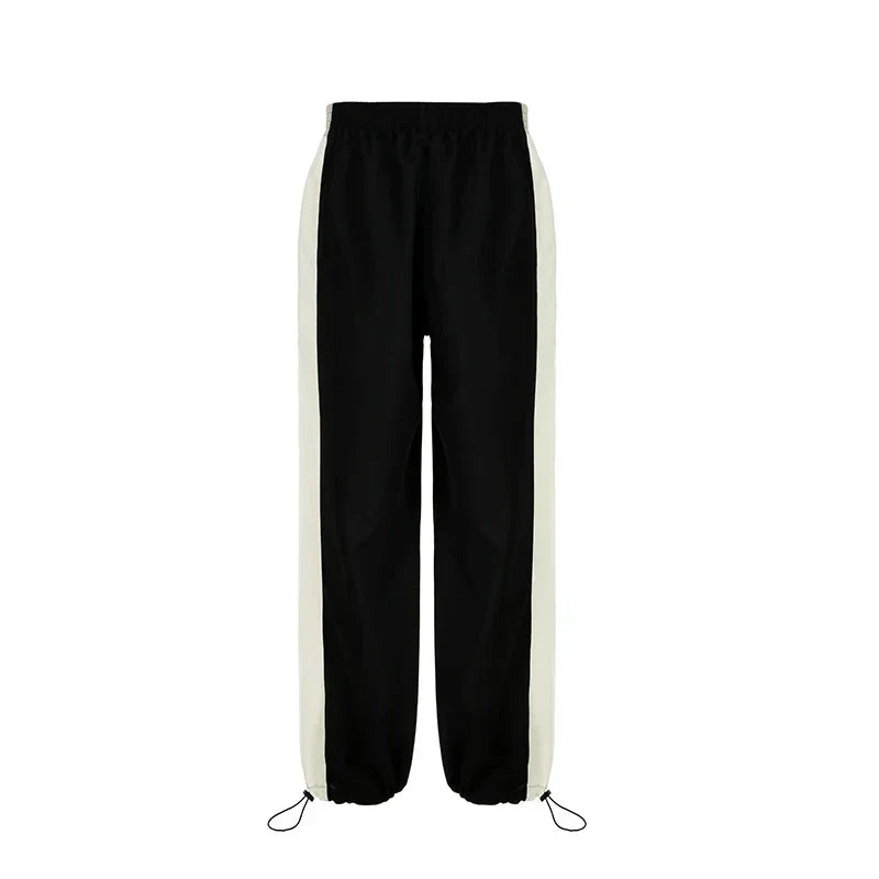 Casual Jogging Trousers with Color Blocks - Nova-Black-XS-Nora Luxe