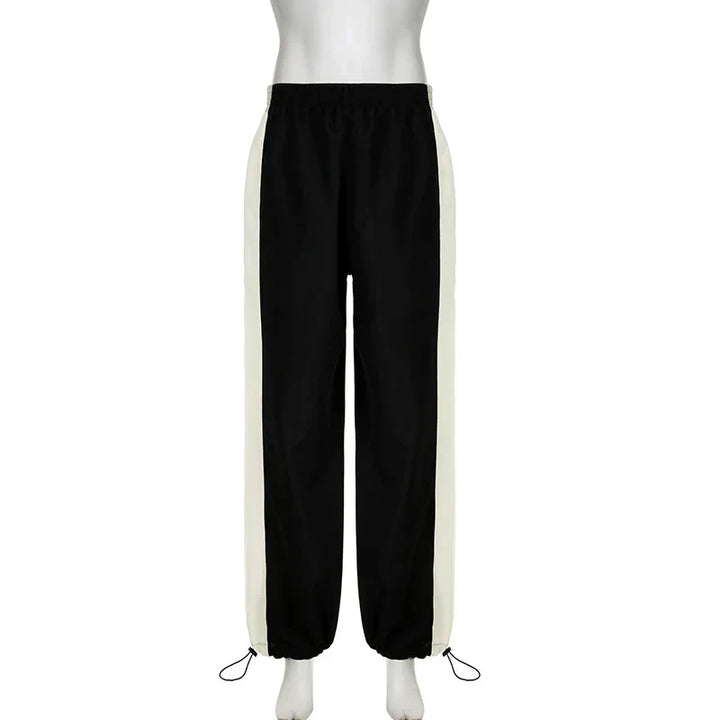 Casual Jogging Trousers with Color Blocks - Nova-Black-XS-Nora Luxe