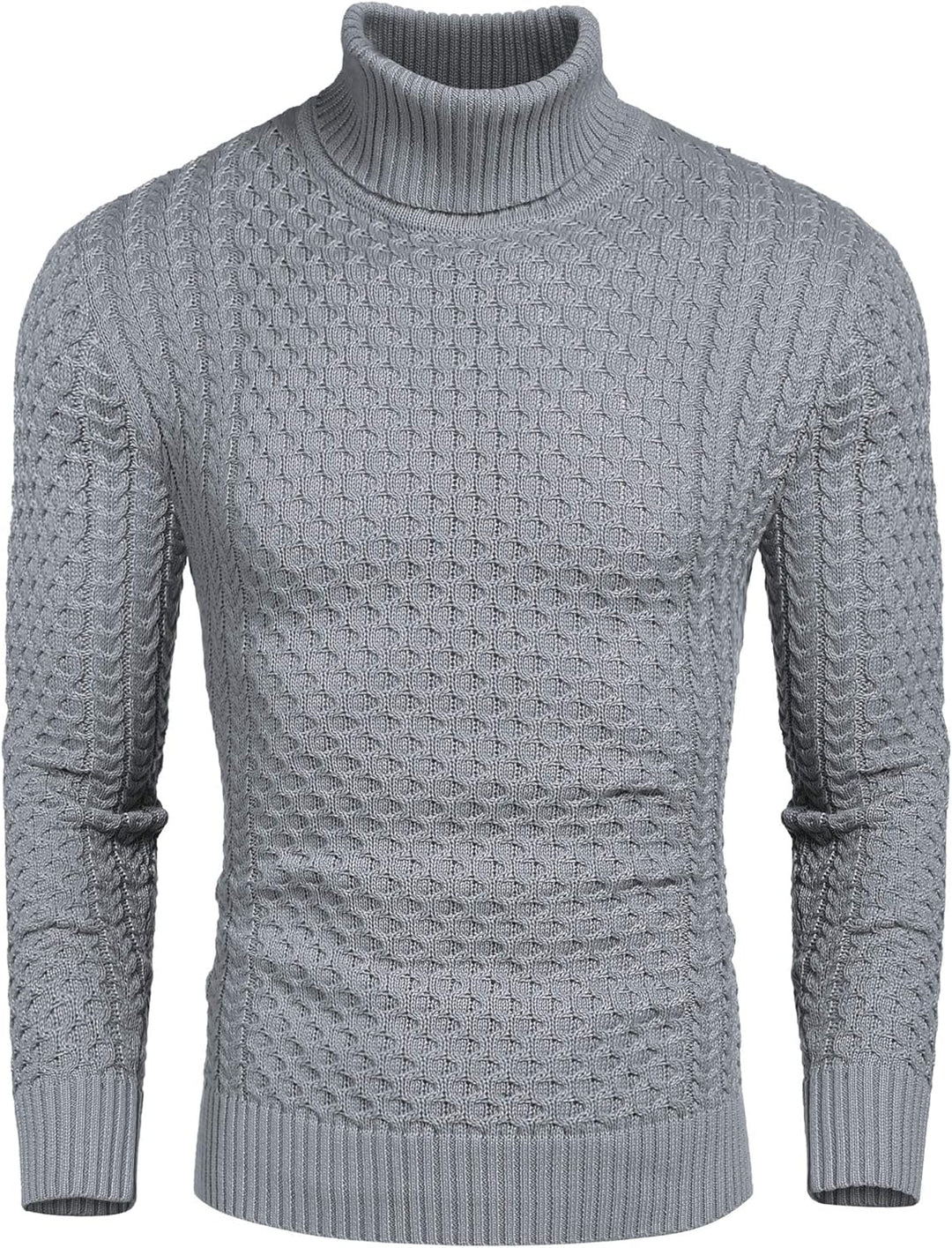Casual Knit Men's Turtleneck - Sander-Gray-S-Nora Luxe