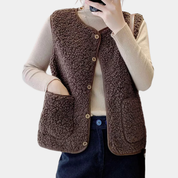 Casual Knotted Women's Gilet - Noa-Beige-XS-Nora Luxe