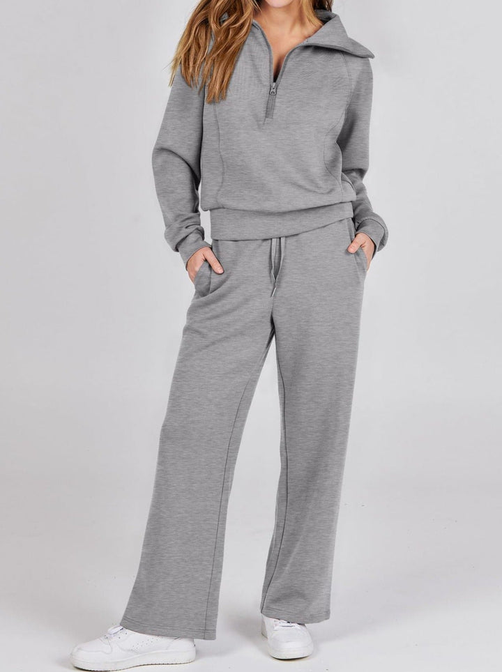Casual Ladies Lounge Set - Luna-Gray-S-Nora Luxe
