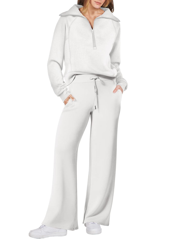 Casual Ladies Lounge Set - Luna-White-S-Nora Luxe