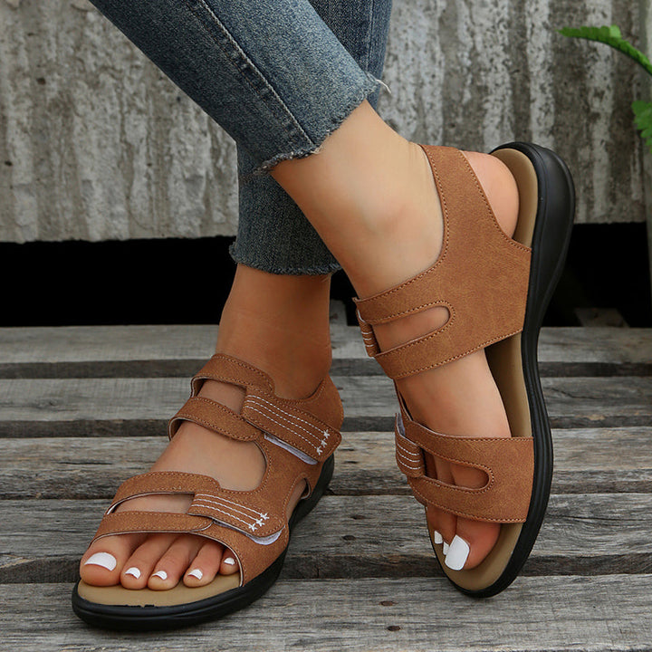 Casual Ladies Sandals with Velcro Closure – Nina-Leopard-3-State of Style