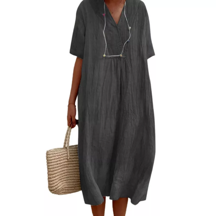 Casual Loose Summer Dress - Lucia-black-1-S-Nora Luxe