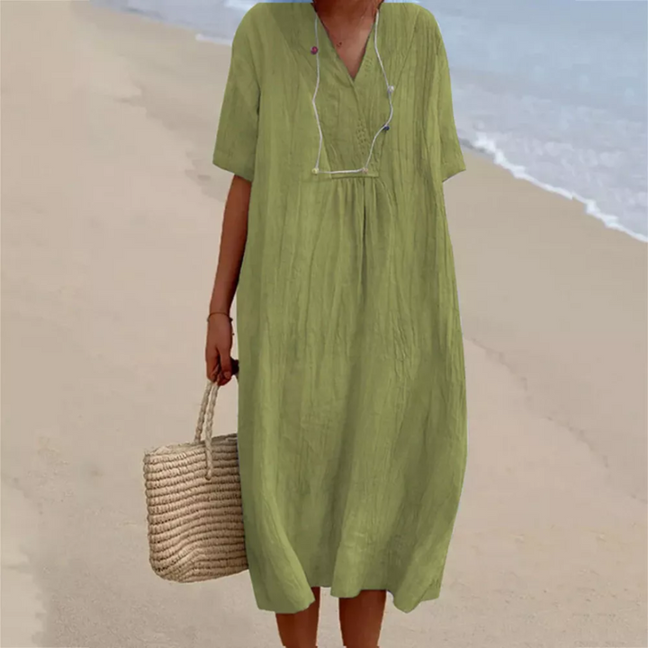 Casual Loose Summer Dress - Lucia-light green-S-Nora Luxe