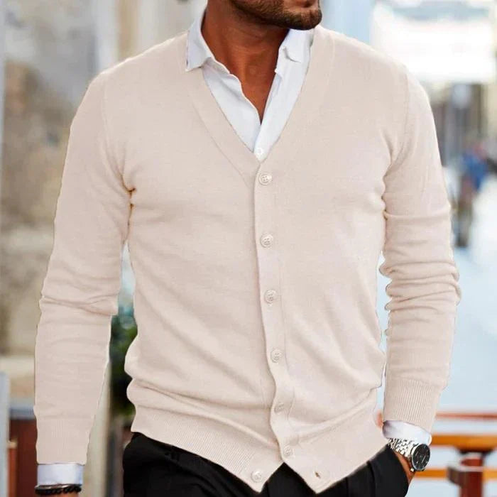 Casual Men's Cardigan - Elias-Bordeaux red-S-The Livary