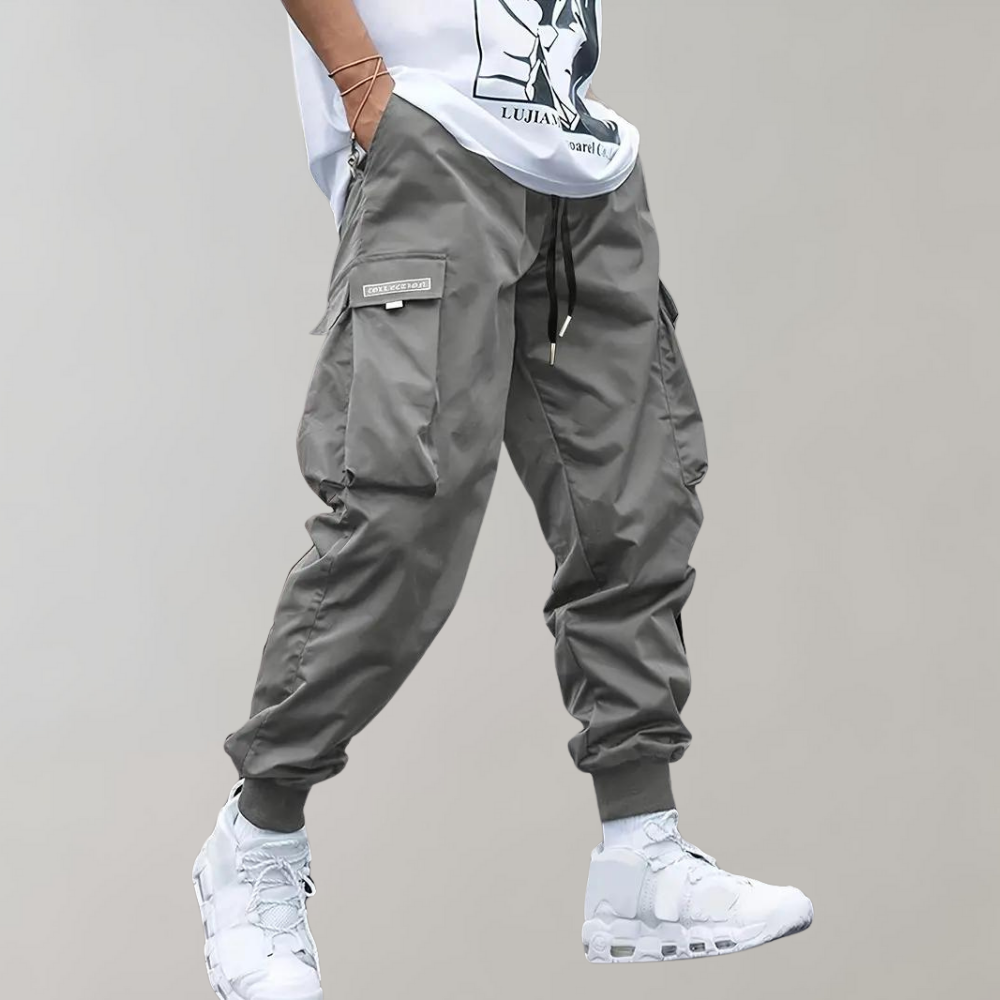 Casual Men's Cargo Pants - Mason-Gray-S-Nora Luxe