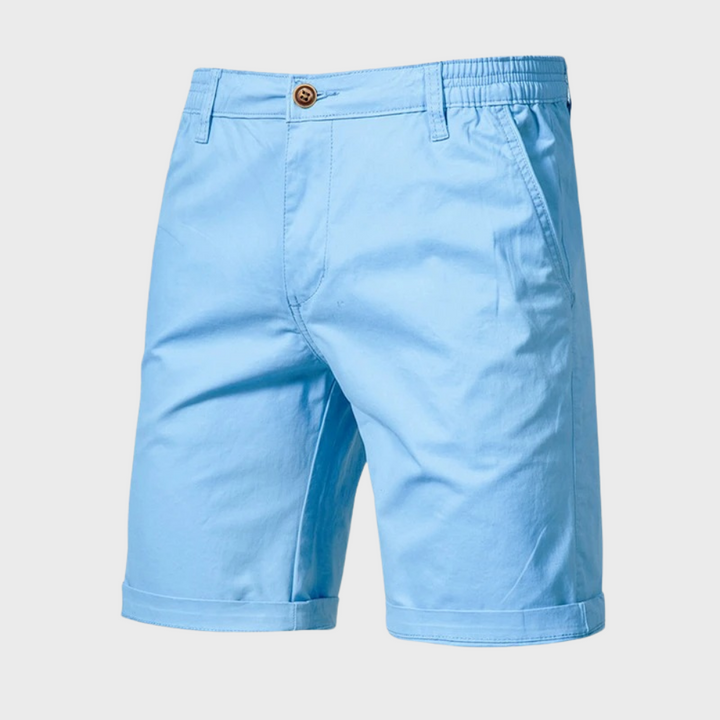 Casual men's cotton shorts – Luca-Light blue-XS-Nora Luxe