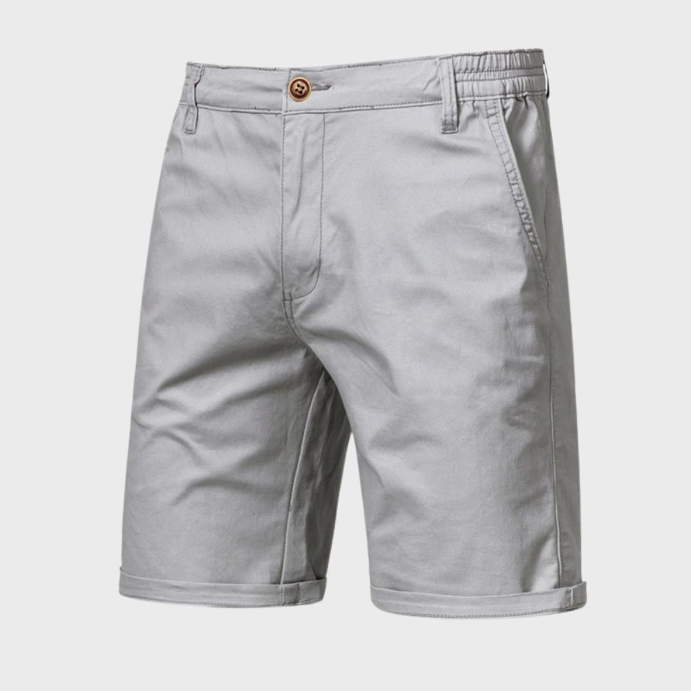 Casual men's cotton shorts – Luca-Light grey-XS-Nora Luxe