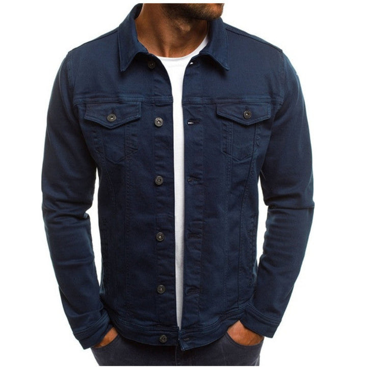 Casual Men's Denim Jacket - Mason-Dark Blue-M-Nora Luxe
