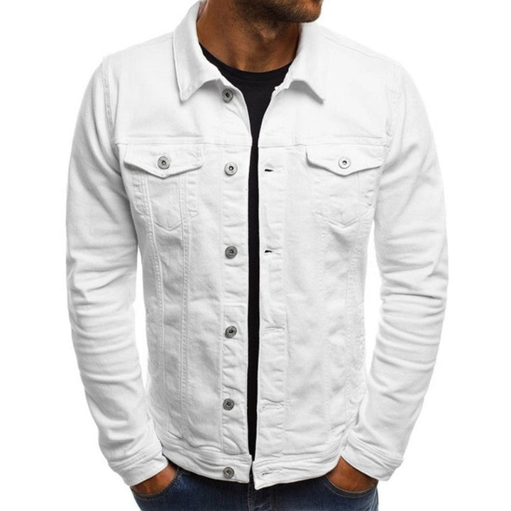 Casual Men's Denim Jacket - Mason-White-M-Nora Luxe