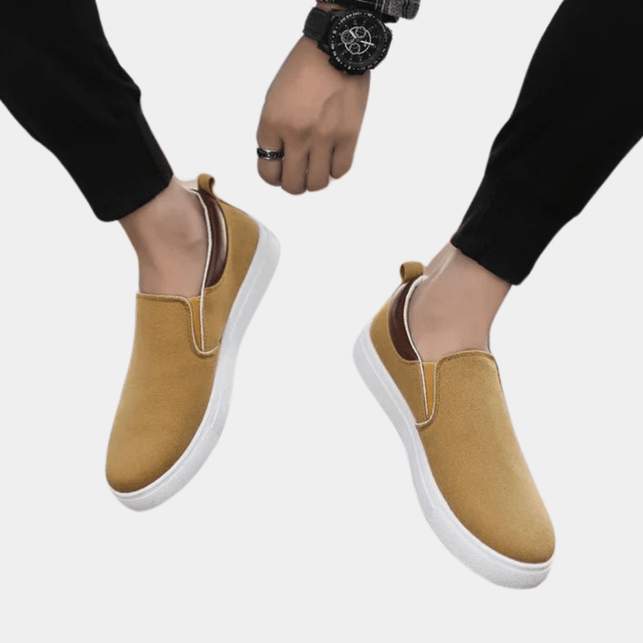 Casual men's slip-on shoes – Hugo-Khaki-6-Nora Luxe