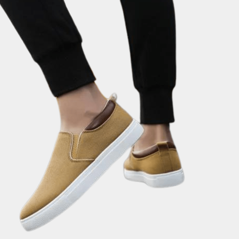 Casual men's slip-on shoes – Hugo-Khaki-6-Nora Luxe