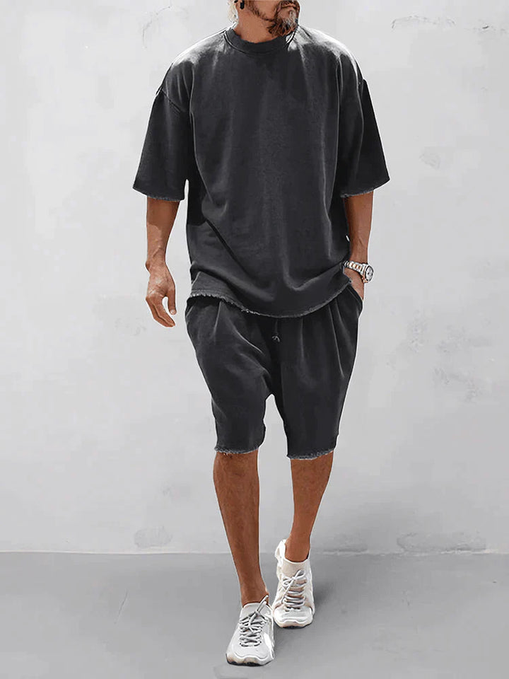 Casual men's sports set in loose-fit style – Cassian-Black-S-Nora Luxe