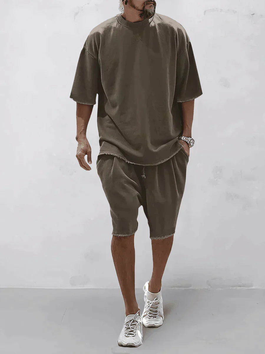 Casual men's sports set in loose-fit style – Cassian-Brown-S-Nora Luxe