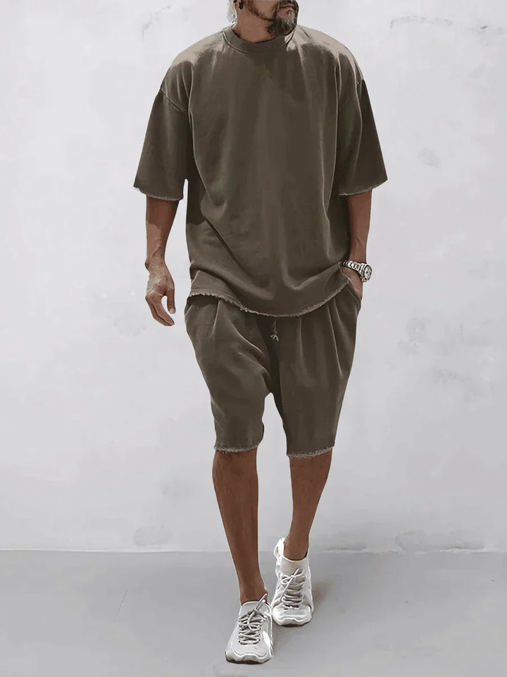 Casual men's sports set in loose-fit style – Cassian-Brown-S-Nora Luxe