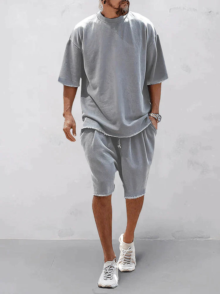 Casual men's sports set in loose-fit style – Cassian-Light gray-S-Nora Luxe