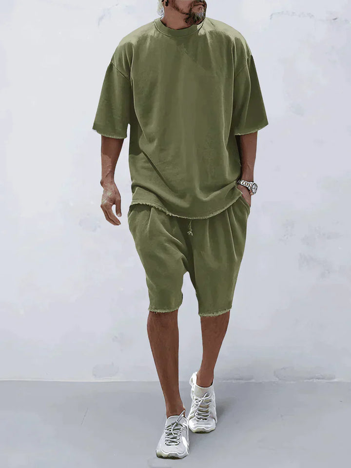 Casual men's sports set in loose-fit style – Cassian-Light gray-S-Nora Luxe