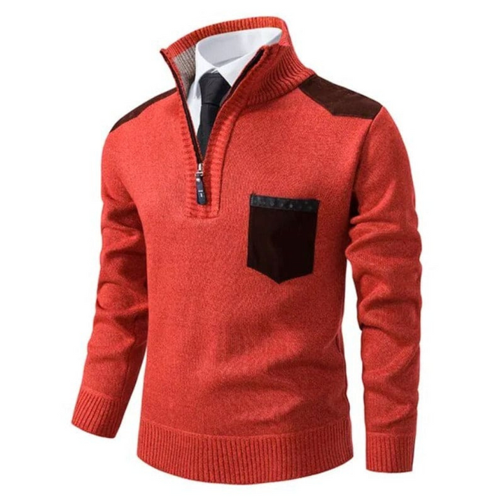 Casual Men's Sweater - Liam-Orange-XS-Nora Luxe
