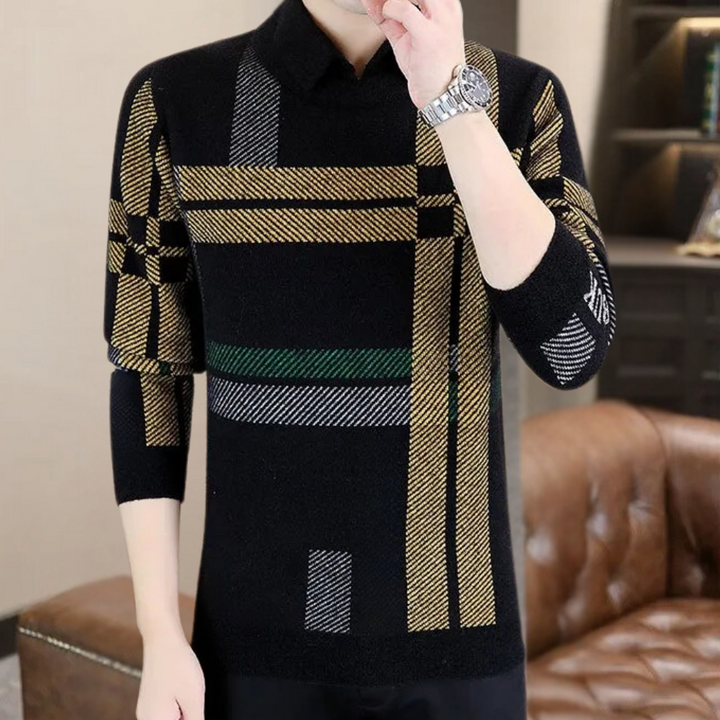 Casual Men's Sweater with Timeless Design - Otis-Black-S-Nora Luxe