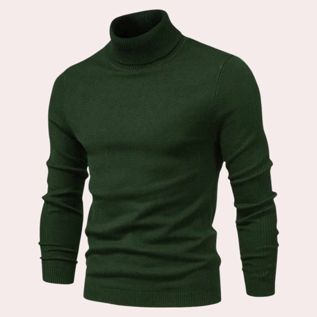 Casual Men's Turtleneck - Noah-Green-S-Nora Luxe