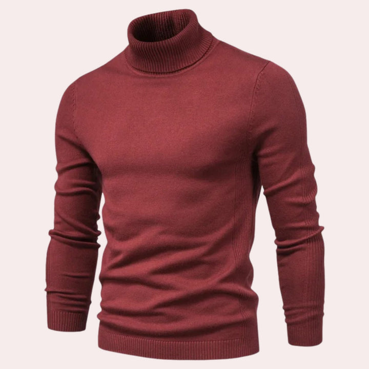 Casual Men's Turtleneck - Noah-Red-S-Nora Luxe