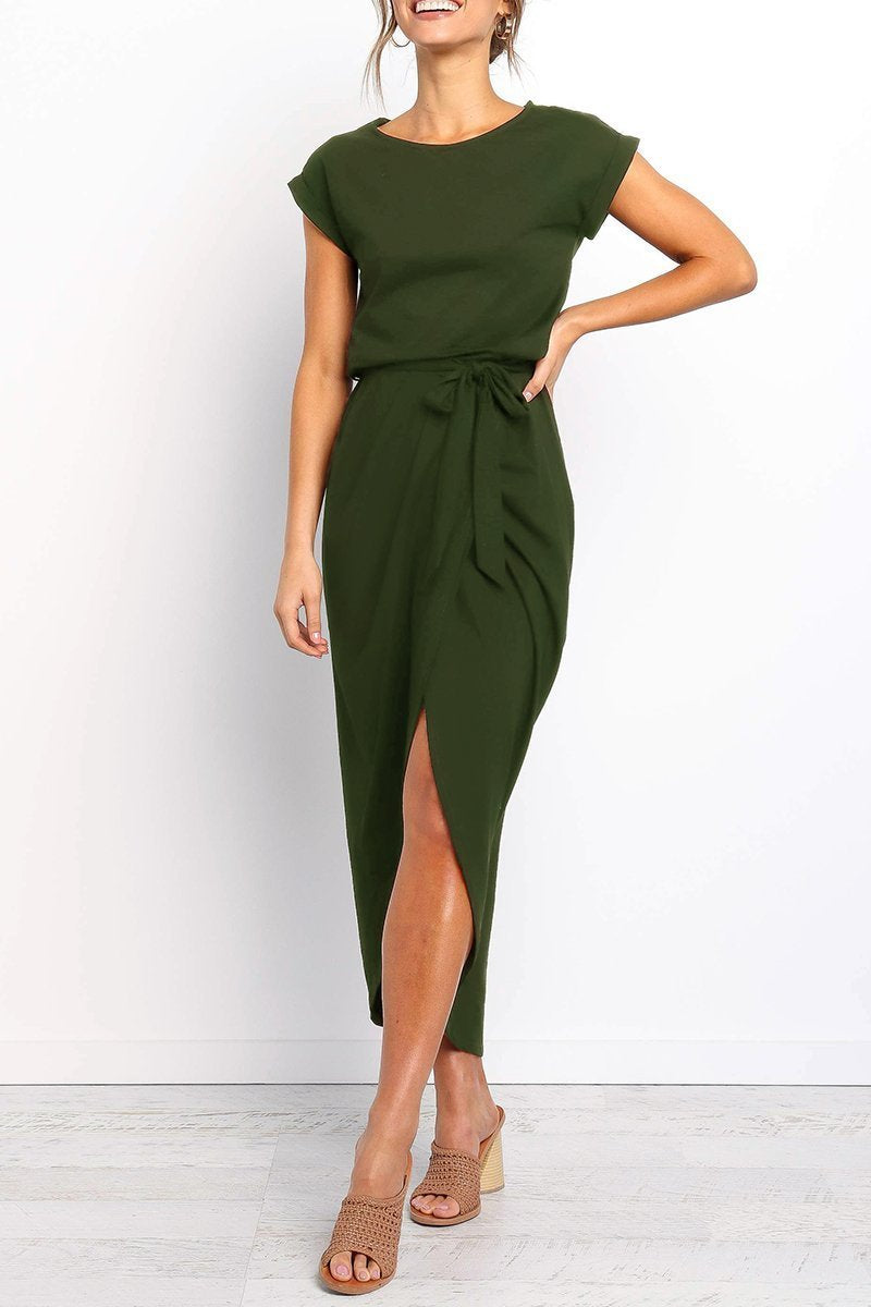 Casual midi dress - Isabella-Green-S-Nora Luxe
