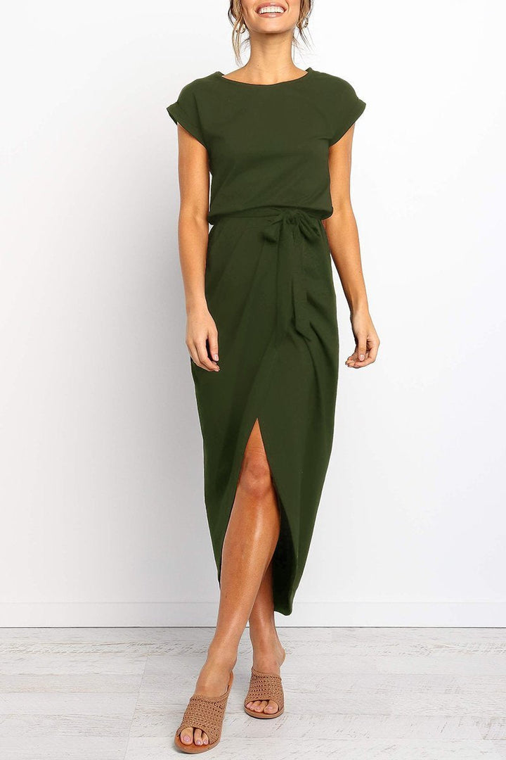 Casual midi dress - Isabella-Green-S-Nora Luxe