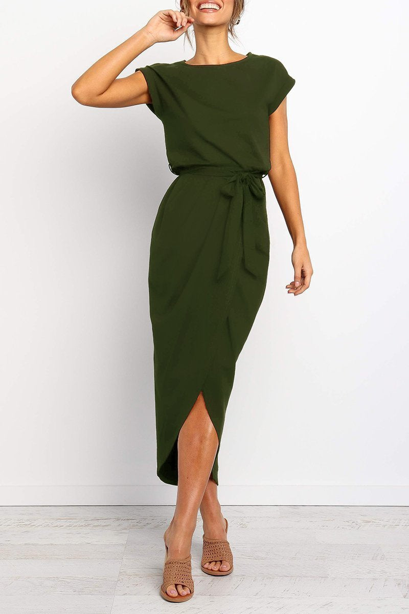 Casual midi dress - Isabella-Green-S-Nora Luxe