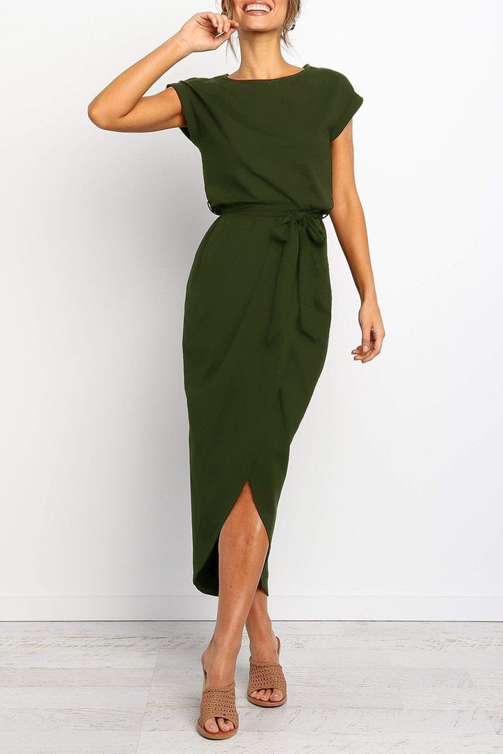 Casual midi dress - Isabella-Green-S-Nora Luxe