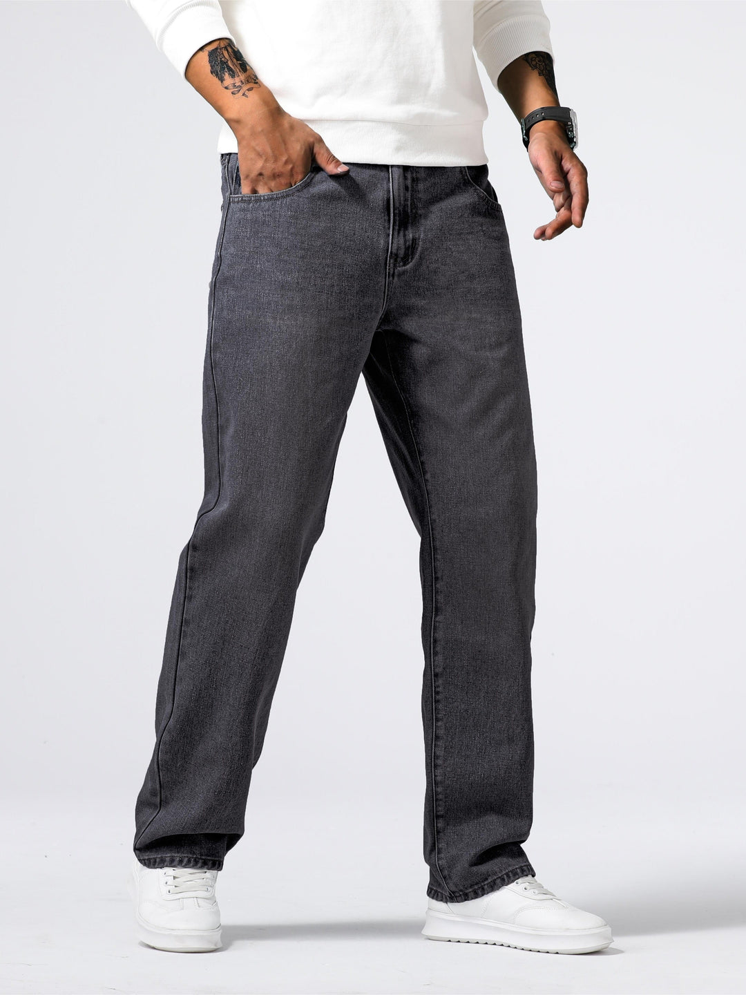 Casual Street Style Men's Jeans – Milan-Dark grey-S-The Livary