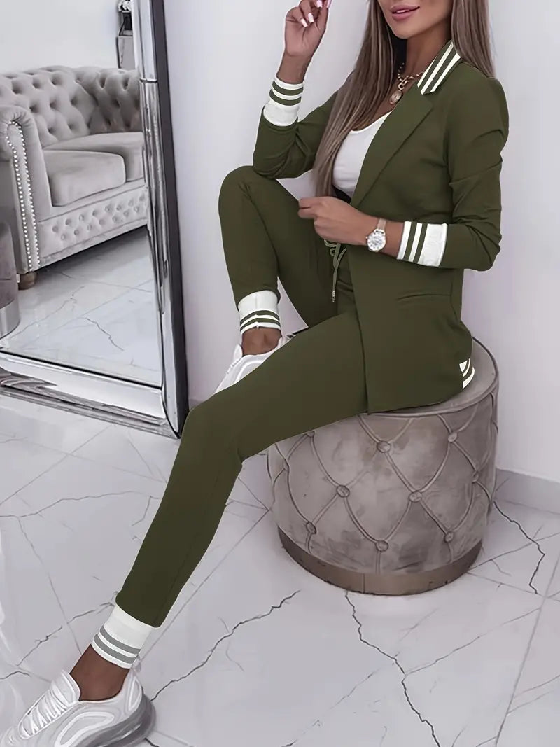 Casual Streetwear Striped Set - Sophie-Pink-M-Nora Luxe