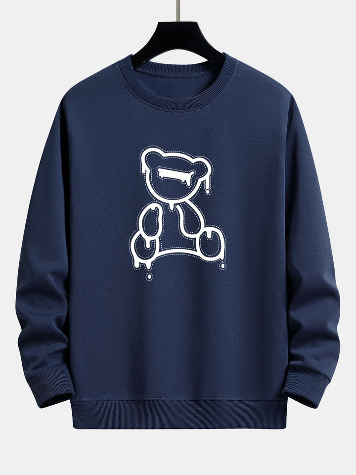 Casual Sweatshirt - BearLine-Blue-S-Nora Luxe