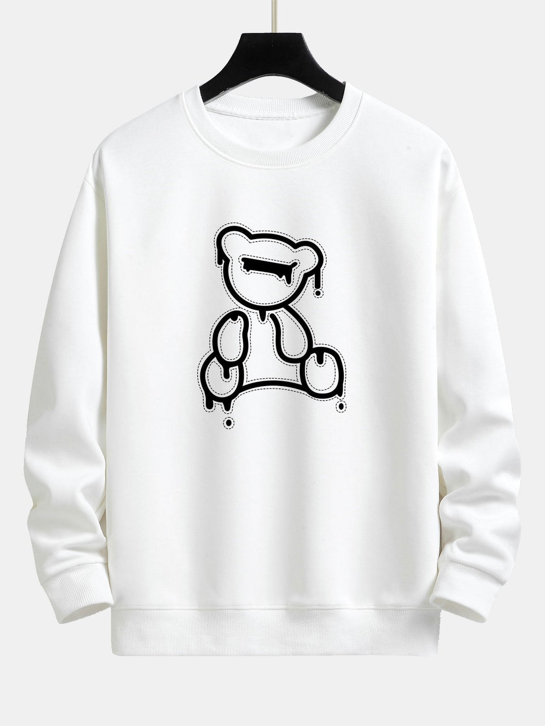 Casual Sweatshirt - BearLine-White-S-Nora Luxe