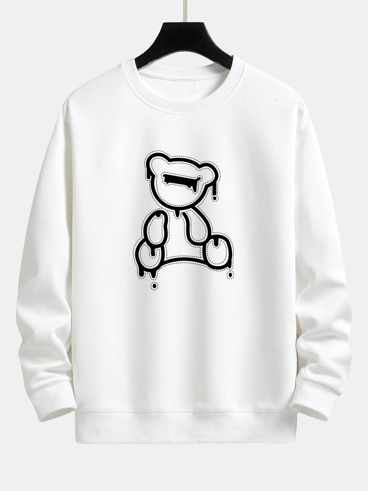 Casual Sweatshirt - BearLine-White-S-Nora Luxe
