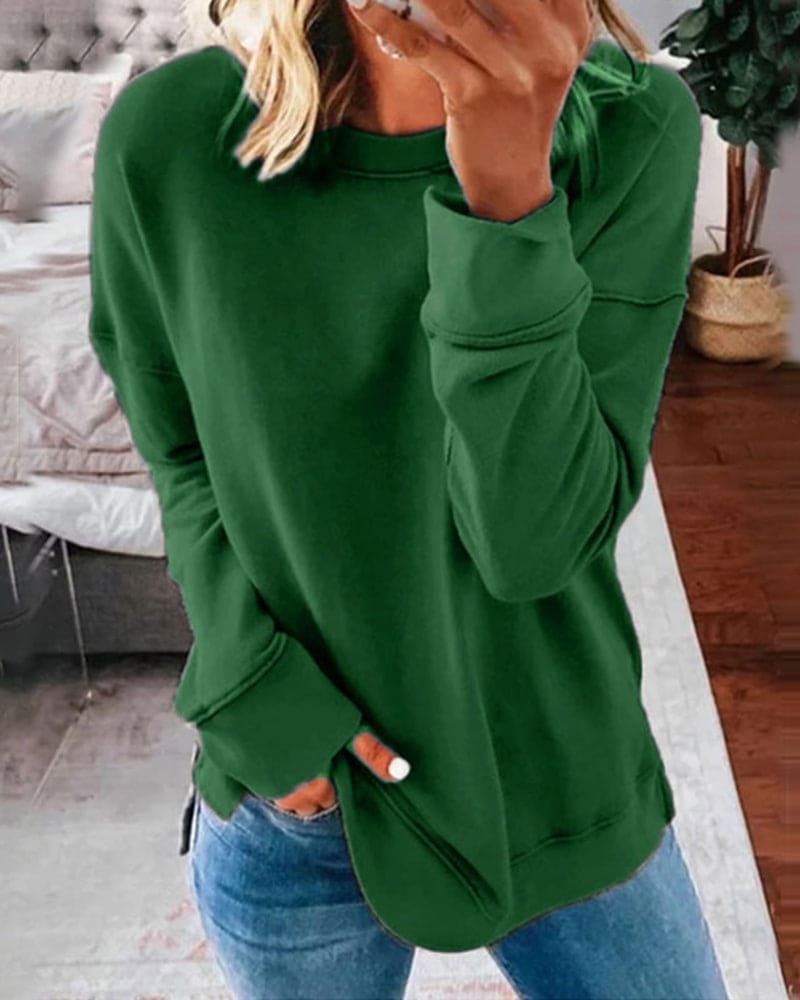 Casual Sweatshirt - Harper-Green-XS-Nora Luxe