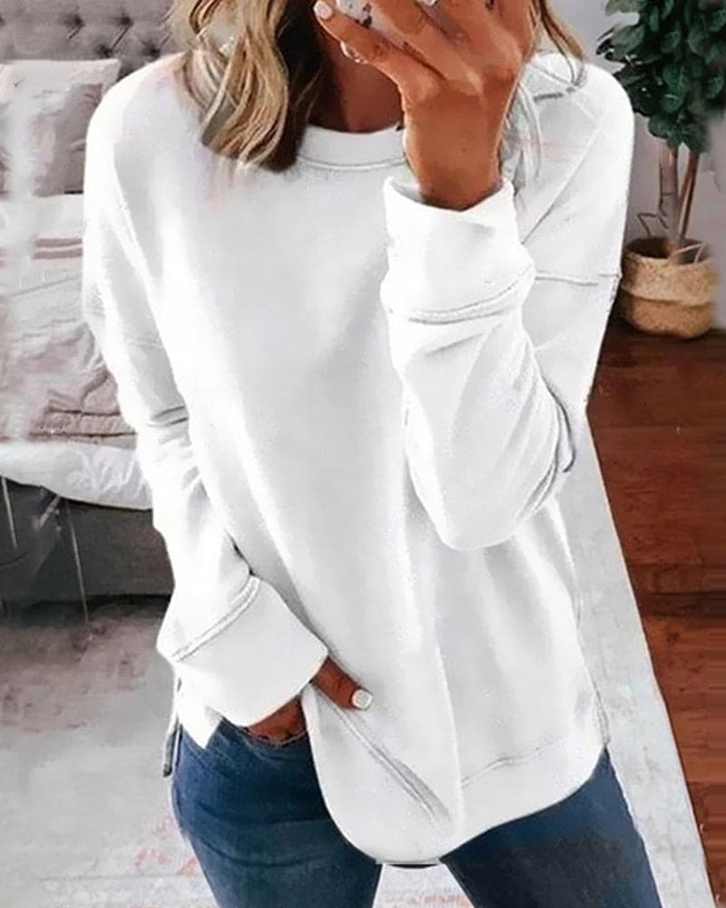 Casual Sweatshirt - Harper-White-XS-Nora Luxe